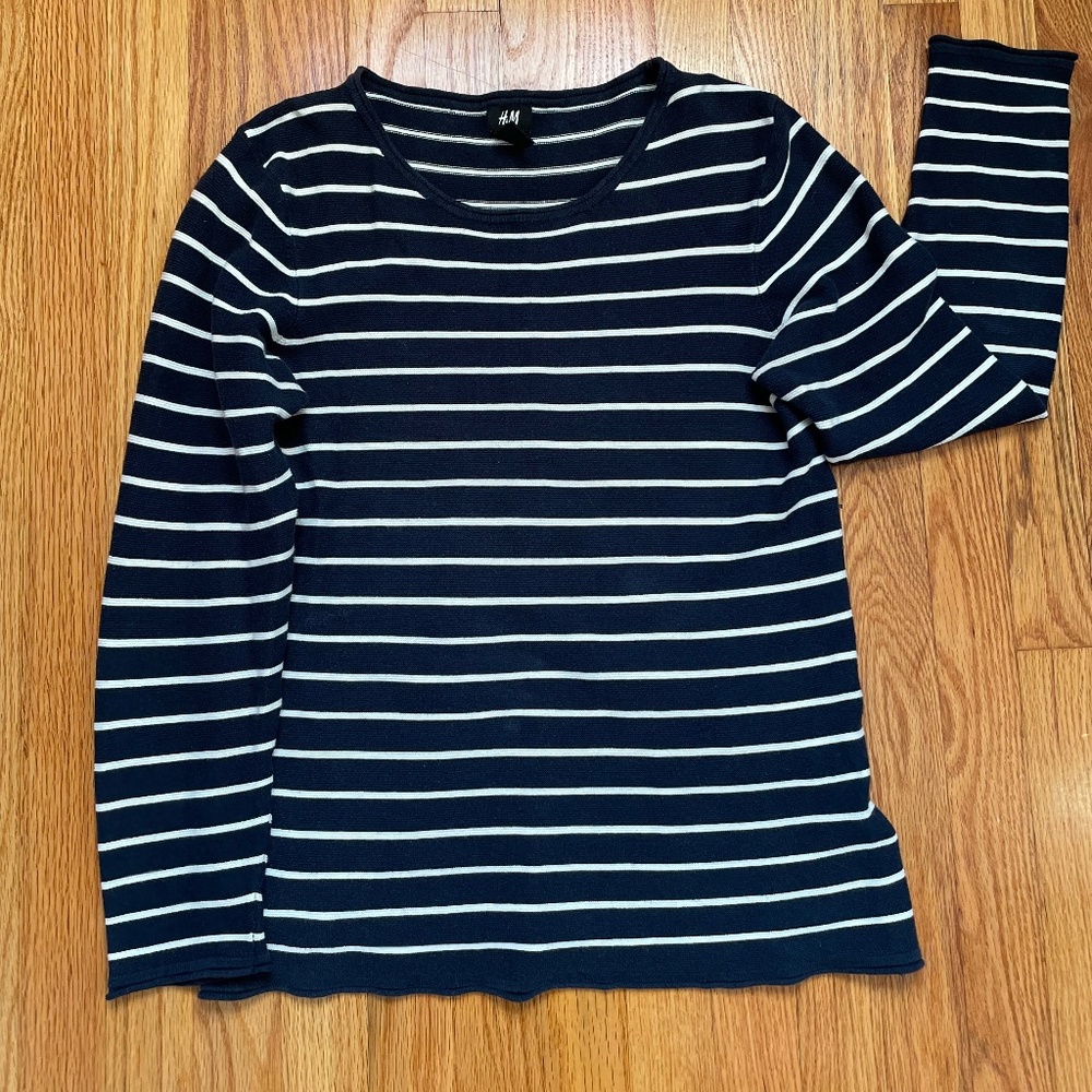 Long-sleeve striped top